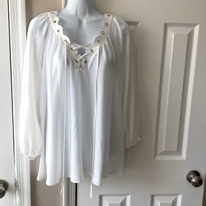 Micheal Kors White Blouse top 3/4 sleeves